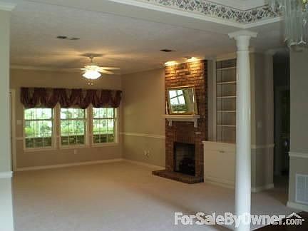 Great room with colums.