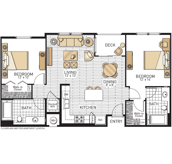 Floor plan Mirada - Two Bedrooms