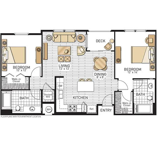 Floor plan Mirada - Two Bedrooms