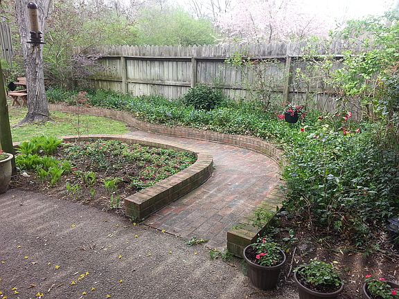 brick paved walk way
