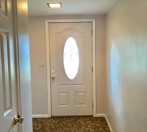 Front entrance door and hallway