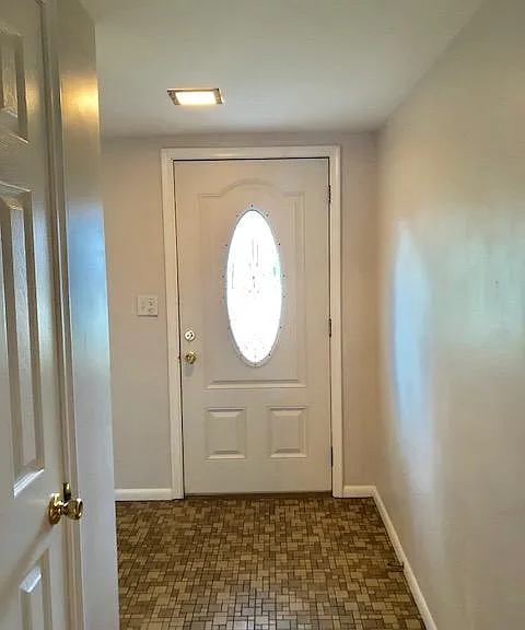 Front entrance door and hallway
