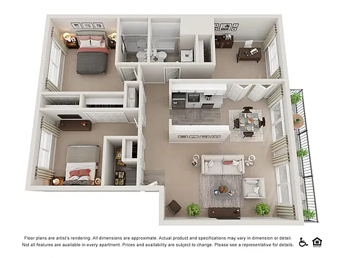 Floor plan 2X2 DEN