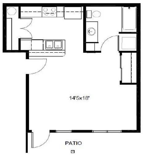 Floor plan Studio 2 Ash Creek