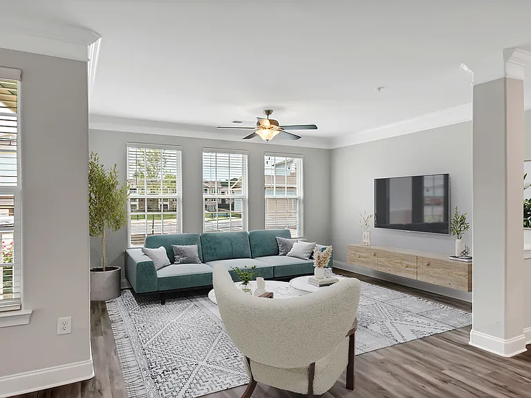 Expansive living and dining areas