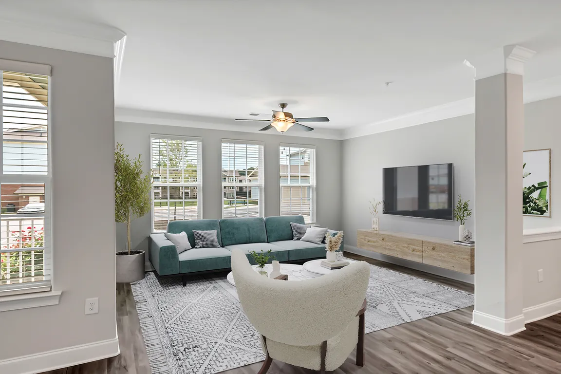 Expansive living and dining areas