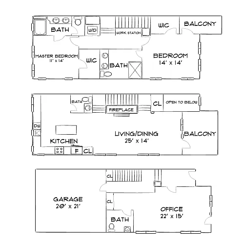 Floor plan Design 2A25 Live/Work