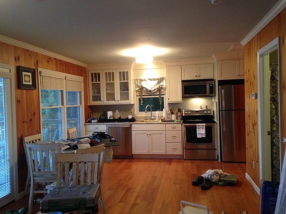 Kitchen with move-in mess