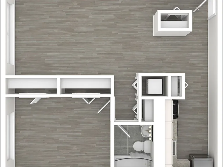 1x1 B - 585 sq ft, with large living area