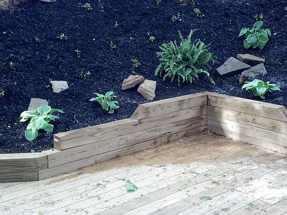 brand new wooden back patio