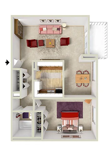Floor plan 1 Bedroom