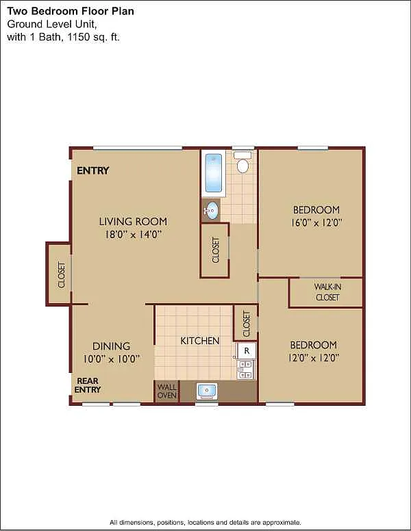 Floor plan $2.03/sq.ft. - Two Bedroom