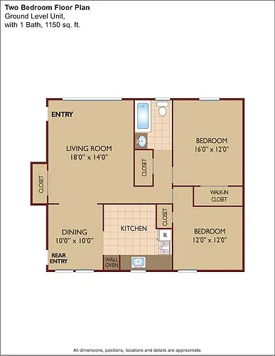 Floor plan $2.03/sq.ft. - Two Bedroom