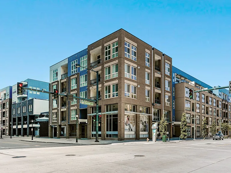 City House Apartments Exterior Building and Street Corner
