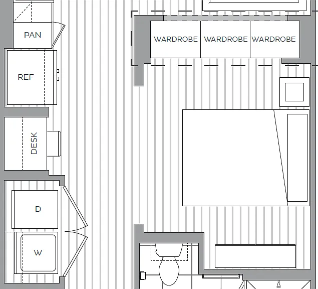 A: Studio, 1 bath A: Studio, 1 bath