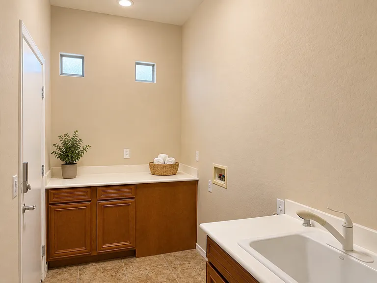 Laundry with sink.