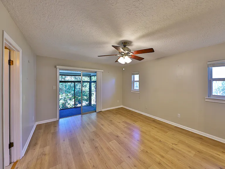 Master Bedroom with updated paint and new laminate flooring