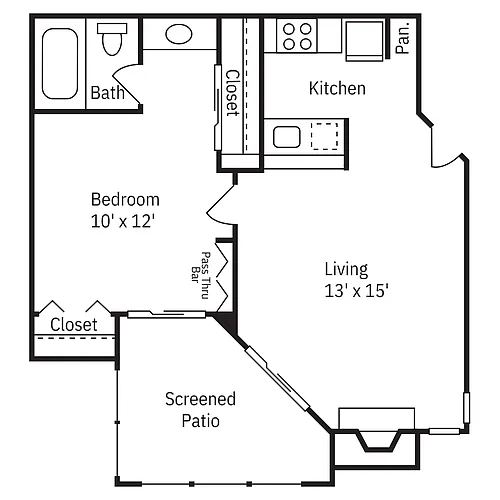 Floor plan 1x1 Begonia