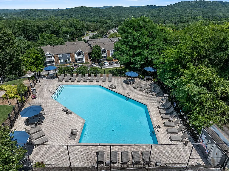 Aerial view of the pool