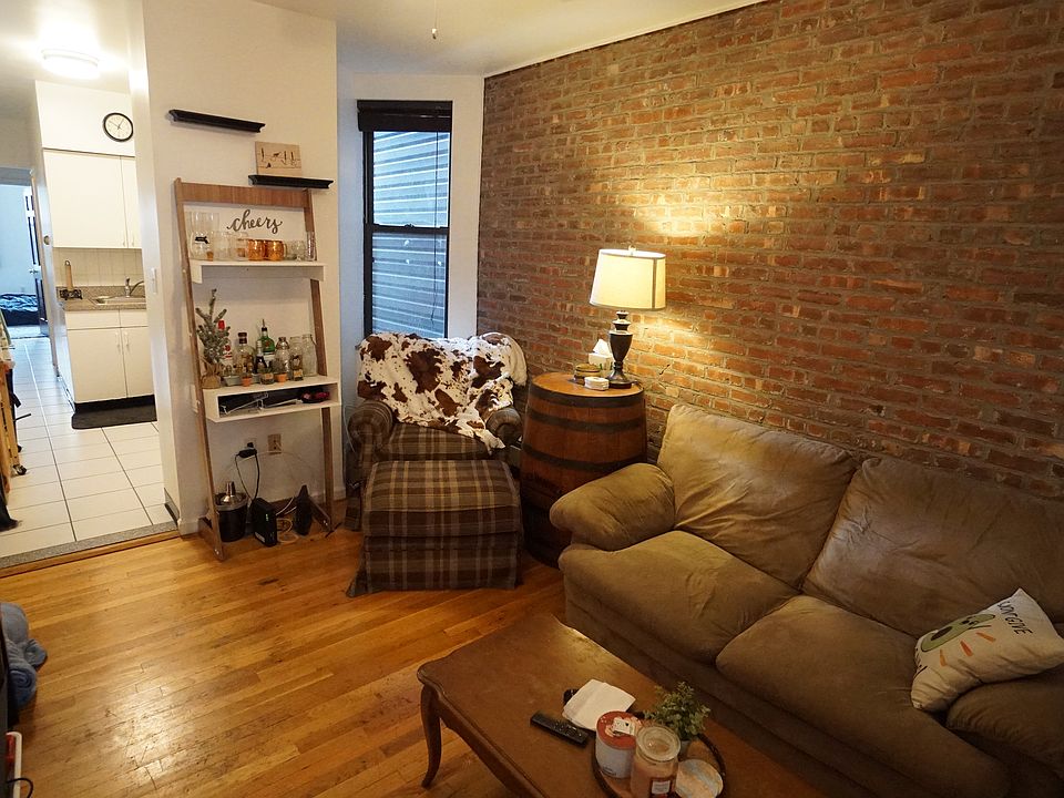 Living Room With Exposed Brick