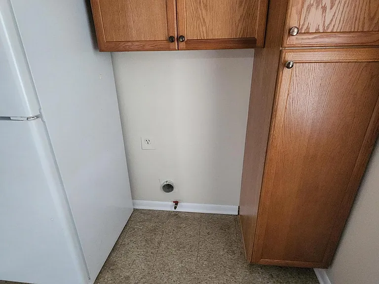 Outlet, exhaust and gas hook-up for clothes dryer