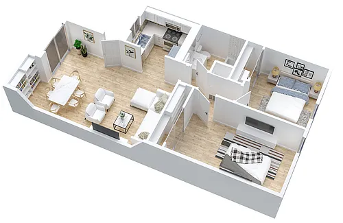 Floor plan Second Floor 2 Bed 1 Bath