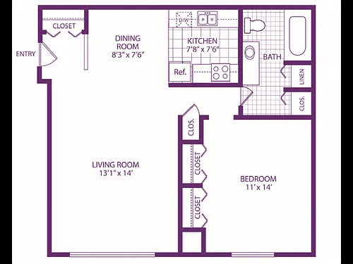 Floor plan One Bedroom