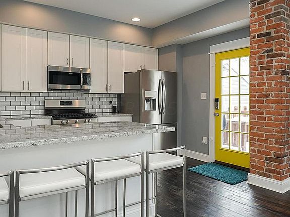 Exposed brick throughout