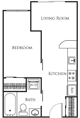Floor plan Micro One Bed - D3