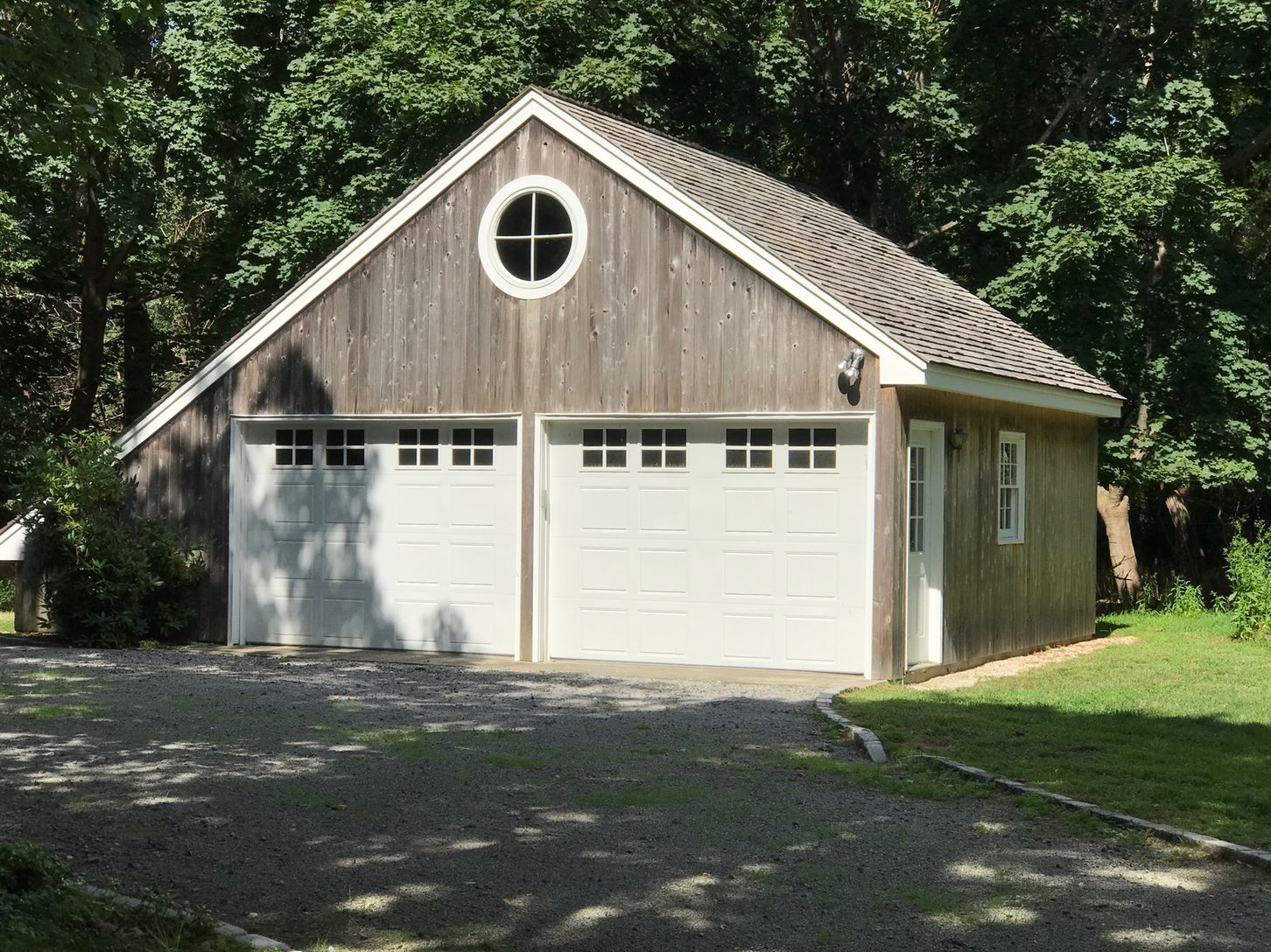  2 can garage with extra storage space