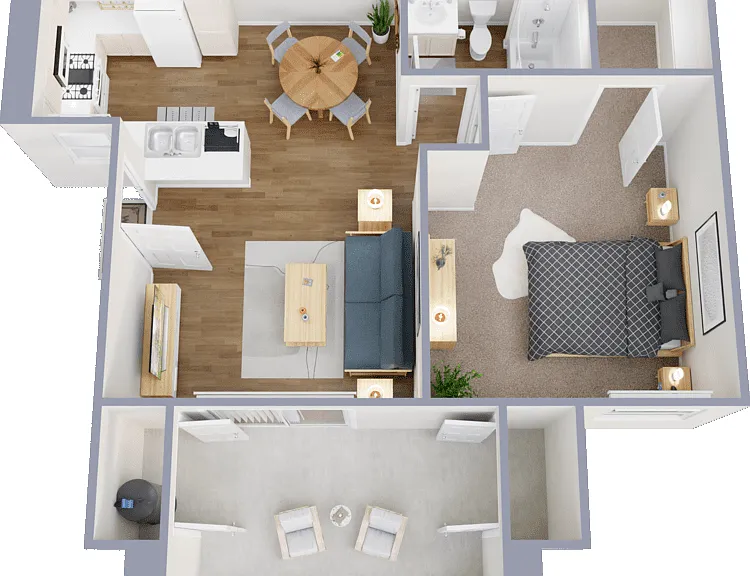 1 Bedroom Floorplan Diagram