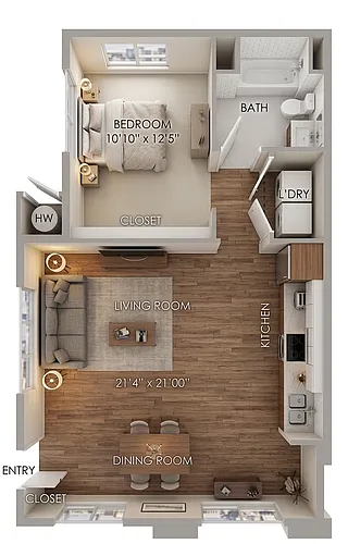 Floor plan One Bedroom