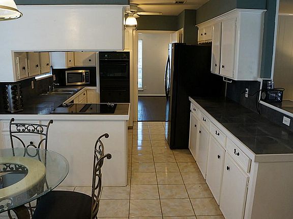 Kitchen is light and bright.