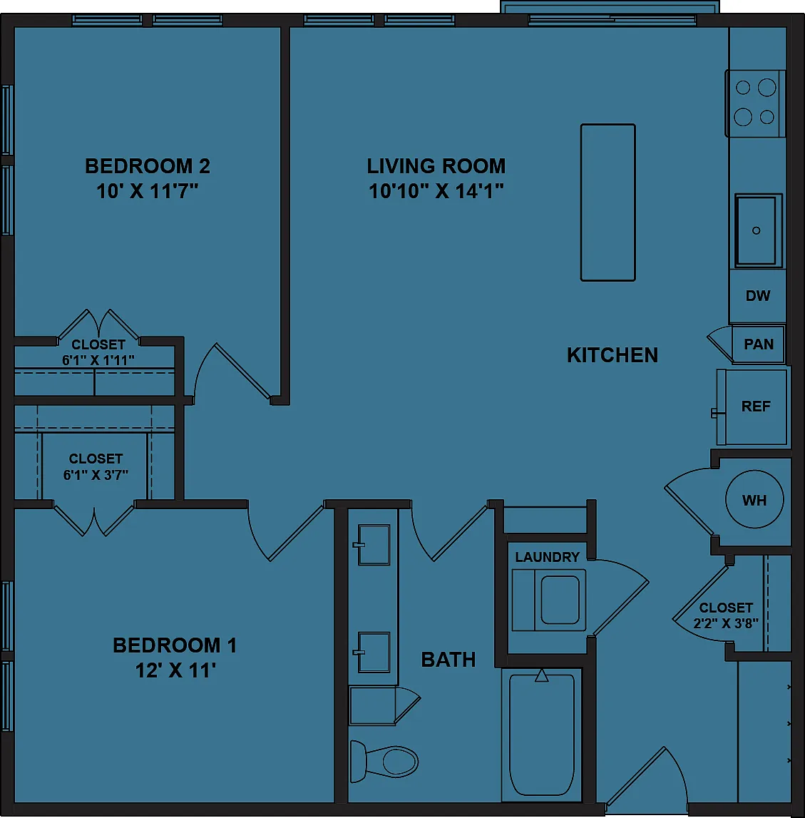 Floor plan B1a 60%
