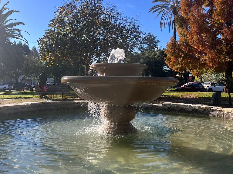 Across the street at Mission Plaza Park.