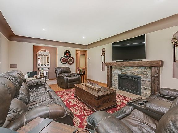 Large Living Room with Custom Fireplace