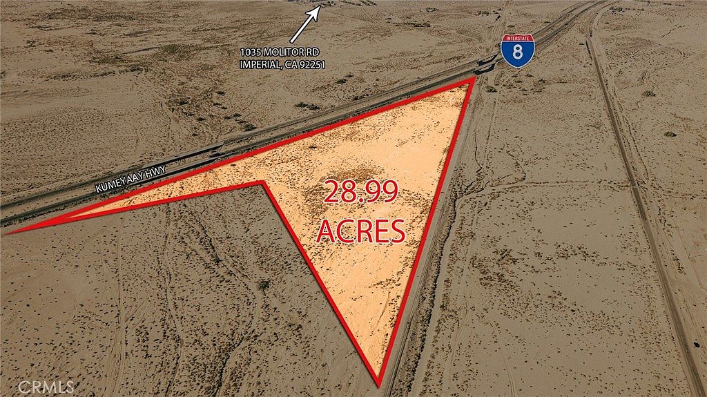 Desert acreage at 2899 Highway 8 in Ocotillo, California