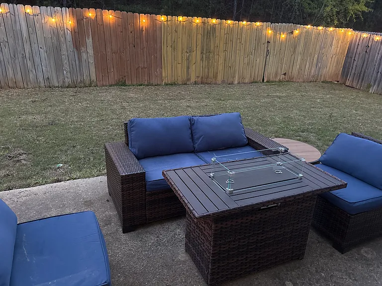 Back yard with patio