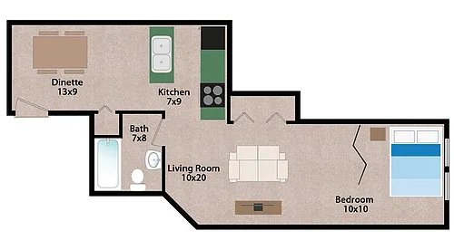 Floor plan One Bedroom