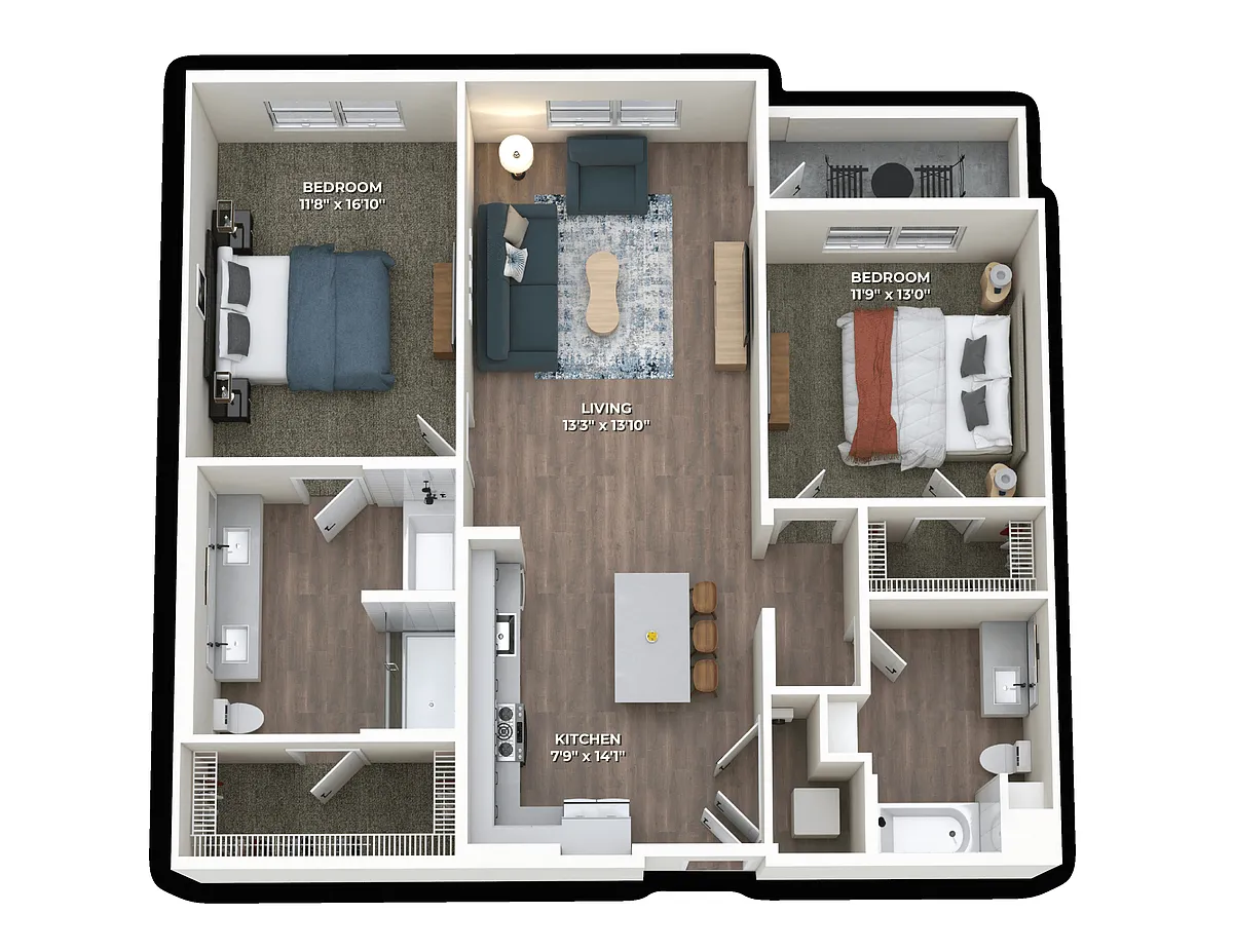 Floor plan B2 Two Bedroom