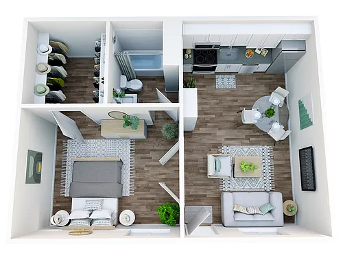Floor plan 1 Bed 1 Bath Classic