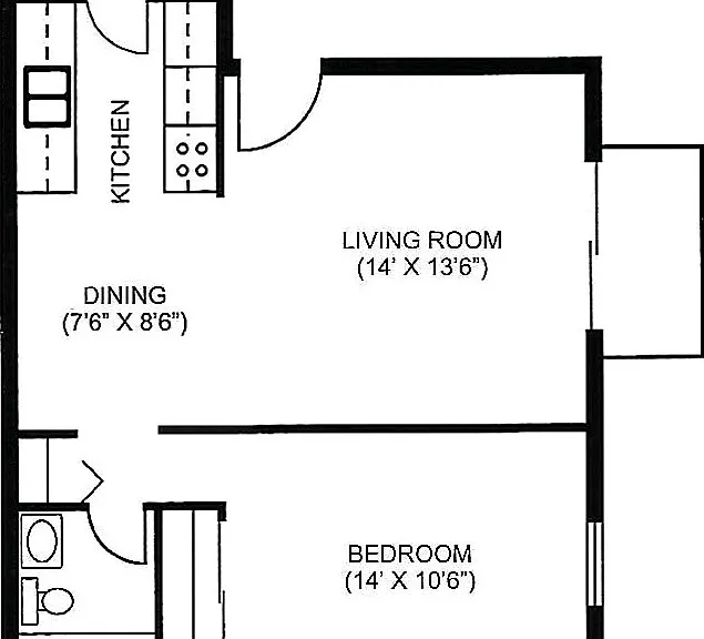 One-Bedroom, Plan A