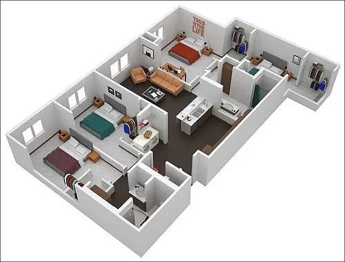 Floor plan Four Bedroom B
