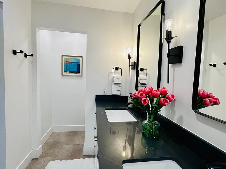 Master bathroom 
Dual sinks