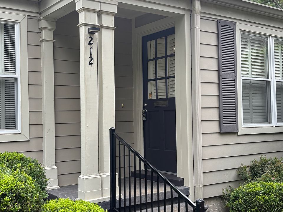 Newly painted front door with new door hardware
