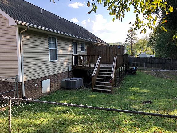 Back yard is completely fenced in.