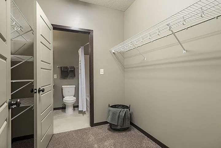 Our large walk-in closets offer plenty of space to keep your wardrobe organized, making it easy to store all your clothing, shoes, and accessories.