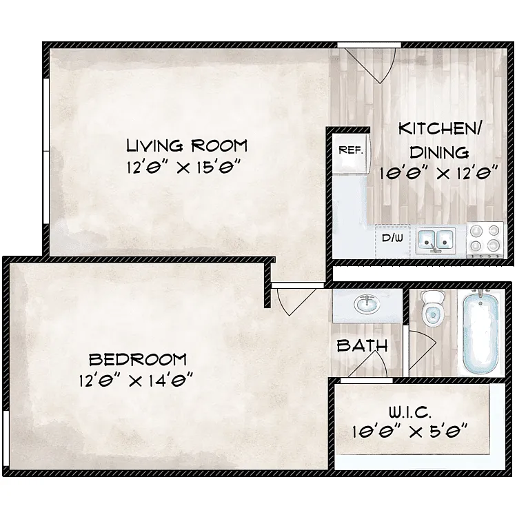 Floor plan Single Bedroom