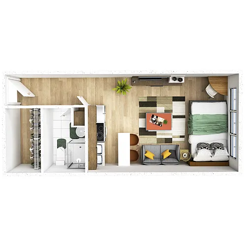 Floor plan Studio 1 Bath