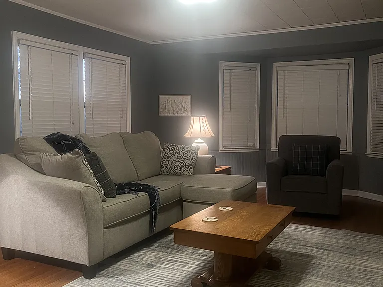 Living room _ sectional seating with natural light